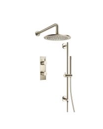ISENBERG, 100.7350BN, 1.75 GPM TWO OUTPUT SHOWER SET WITH SHOWER HEAD, HAND HELD, AND SLIDE BAR, BRUSHED NICKEL 