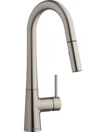 CHICAGO FAUCET, 434-ABBN, 1.5GPM DECK MOUNTED SINGLE-HOLE MOUNT KITCHEN FAUCET WITH PULL-DOWN SPOUT, BRUSHED NICKEL
