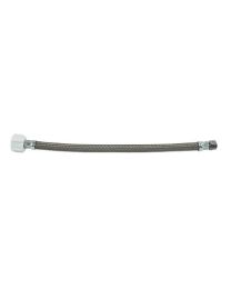 ARROWHEAD, HS37C87B-12, BRAIDED STAINLESS STEEL TOILET SUPPLY LINE 3/8" COMPRESSION x 7/8" BC x 12" LONG