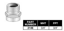 PASCO, 2146, BRASS HOSE TO PIPE ADAPTER 3/4" MALE HOSE THREAD 3/4" FEMALE PIPE THREAD