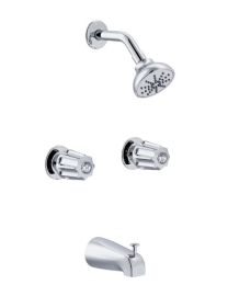 GERBER, G074872, CLASSICS TWO METAL FLUTED HANDLE TUB AND SHOWER FAUCET, CHROME