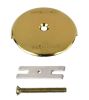 WATCO, 18003-PB, ROUND WASTE & OVERFLOW  FACE PLATE 1 HOLE WITH ADAPTER BAR, POLISHED BRASS
